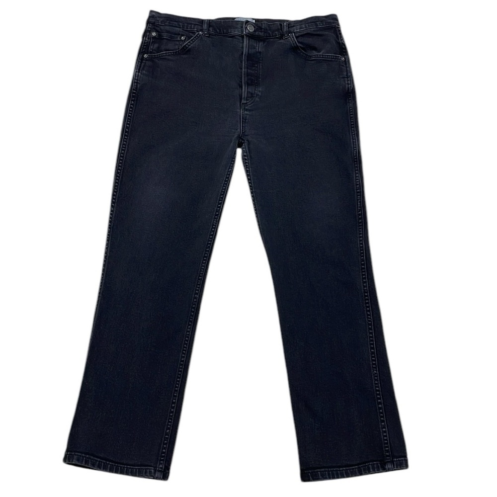 BOYISH Dempsey Jeans Black High Waist Button Fly Stretch Size 32